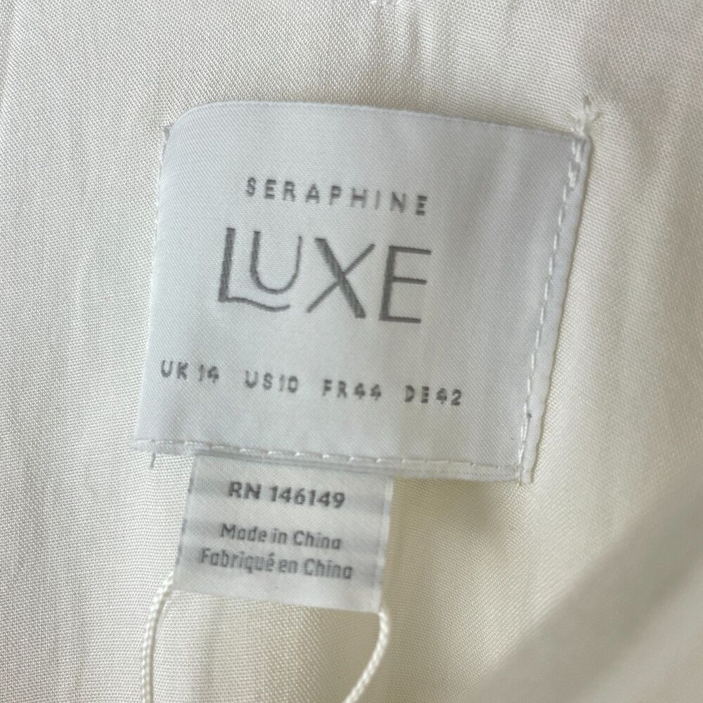 ~ Seraphine Luxe 10 Dress Nursing Lace Ivory Lined Wedding Shower Bridal Midi - Picture 3 of 15